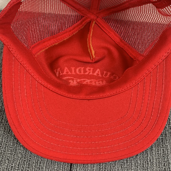 Vintage Guardian Auburn Trucker Hat Mens OSFA Red White Mesh Back Snapback P Cap - Picture 10 of 14